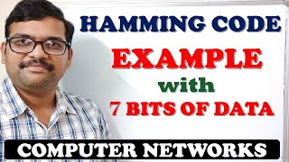 18  HAMMING CODE EXAMPLE WITH 7 BITS OF DATA  COMPUTER NETWORKS [upl. by Dole]