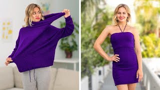 DICAS FÁCEIS DE ROUPA FEMININAS  IDEIAS DIY BRILHANTES POR 123 GO [upl. by Lisette210]