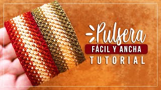 Cómo hacer pulsera de hilo fácil y ancha 12✨ Paso a Paso  DIY Macrame Friendship Bracelet [upl. by Sheepshanks]