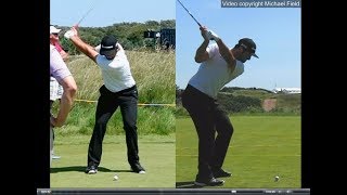 Jon Rahm golf swing  Long Iron faceon amp downtheline July 2017 [upl. by Flowers475]