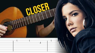 CLOSER Guitar Tabs Tutorial The Chainsmokers feat Halsey [upl. by Notyalc]