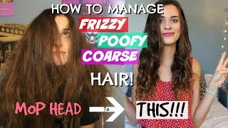 HOW TO MANAGE WAVY FRIZZY amp POOFY HAIR  MY UPDATED HAIR CARE ROUTINE [upl. by Abla52]