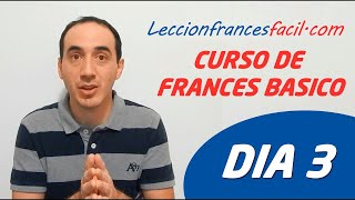 CLASE FRANCES BASICO  Lección 3 🔵⚪🔴 Curso de FRANCES GRATIS para aprender en 15 días 15min al día [upl. by Rani]