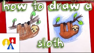 How To Draw A Cartoon Sloth [upl. by Yllah453]