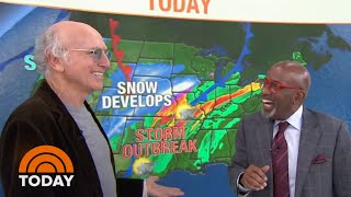 Watch Larry David Do The Weather With Al Roker And Mock Al’s Glasses  TODAY [upl. by Hedelman224]