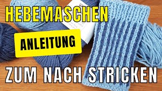 Hebemaschen Streifen stricken Pulswärmer Strickanleitung [upl. by Ellehs959]