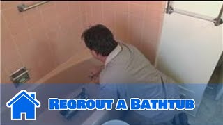 Grouting Help  How to Regrout a Bathtub [upl. by Ahsinrad]