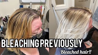 HOW TO LIGHTEN UP PREVIOUSLY BLEACHED HAIR WITOUT BREAKING IT OFF [upl. by Serilda]