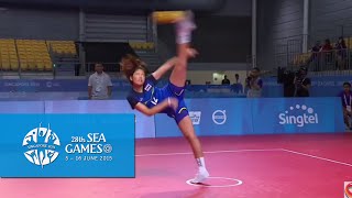 Sepaktakraw Womens Regu Semifinal Thailand vs Vietnam Day 8  28th SEA Games Singapore 2015 [upl. by Ohcamac]