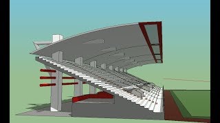 Google SketchUp  How to build a football Stadium  Part 1 [upl. by Arabela236]