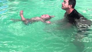 10 Month Old Baby Floating  ISR Training  Float Infant Swimming Resource [upl. by Alleul]