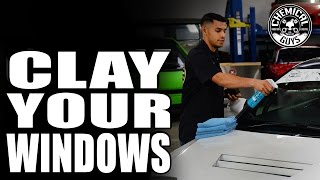 How To Remove Windshield Contamination And Overspray  Chemical Guys Clay Block V2 [upl. by Ryan366]