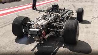 1966 BRM P83 F1 Car Sound Warming Up Its 30L 16Cylinder HLayout Engine [upl. by Adnael]