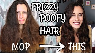 HOW TO MANAGE CRAZY FRIZZY POOFY HAIR My NO HEAT Hair Care Routine amp TIPS [upl. by Yort128]