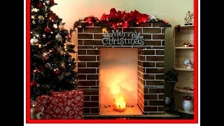 DIY Fake Christmas Fireplace in 10 Minutes [upl. by Naveb]