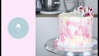 Textured Watercolour Buttercream Cake  Georgias Cakes [upl. by Manly]