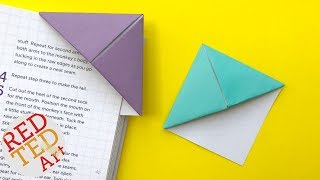 Easy Origami Bookmark Corner  How to make a Corner Bookmark DIY [upl. by Lalittah928]