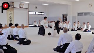 【 合気道 】AIKIDO  Dojo master Mitsuteru Ueshibas demonstration [upl. by Aiblis]