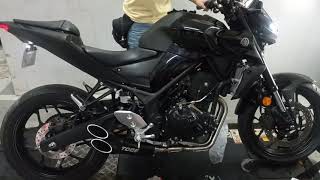 Yamaha MT03 2020 with Toce Razor Tip Full System Exhaust [upl. by Lavena]