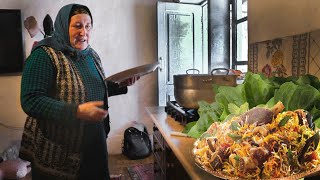 Life in the mountain village of DAGESTAN Cooking Lezgin pilaf Russia nowadays [upl. by Nishom]