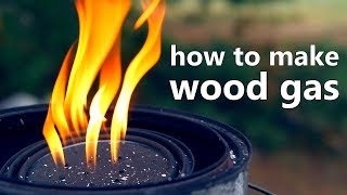 How To Make Wood Gas Biofuel and an experimental gas collection method [upl. by Etan]