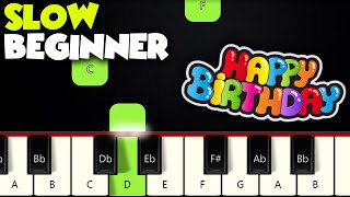 Happy Birthday  SLOW BEGINNER PIANO TUTORIAL  SHEET MUSIC by Betacustic [upl. by Neeluqcaj]