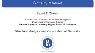 Network Analysis Lecture 5 Centrality measures [upl. by Emelen930]