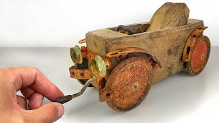 Vintage Wooden Toy Car  Restoration amp Repair [upl. by Liuqa]