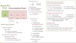 Flocculation Tank Design Calculations  RAPID MIX AND FLOCCULATION Water Treatment [upl. by Elaine]