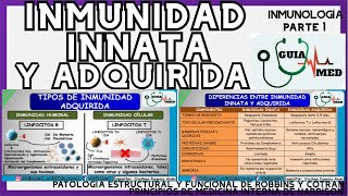 INMUNIDAD INNATA Y ADQUIRIDA INMUNOLOGÍA  GuiaMed [upl. by Setarcos549]