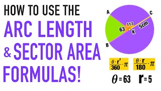 Arc Length Formula and Sector Area Formula Explained [upl. by Etnoid]