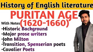 Puritan Age in English literature  Puritan Age  Age of Milton  History of English Literature [upl. by Docilla]