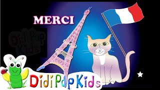 Merci Oui Oui S’il Vous Plaît learn simple French  Cricket Song by DidiPop Kids [upl. by Afrika]