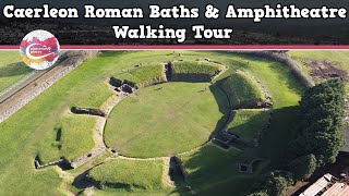 CAERLEON ROMAN BATHS amp AMPHITHEATRE WALES  Walking Tour  Pinned on Places [upl. by Nna]