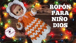 ❄️☃️🎄🎅 ROPÓN VESTIDO PARA NIÑO DIOS 🙌 🧡 TEJIDO A CROCHET 🥰 [upl. by Ruttger]