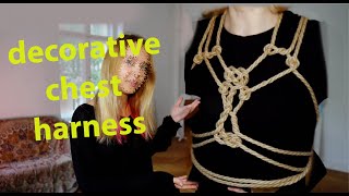 Shibari Chest Harness Tutorial [upl. by Anawait]