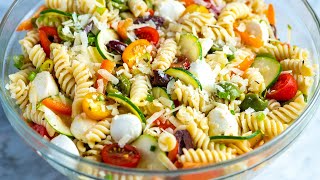 Quick and Easy Pasta Salad Recipe [upl. by Ahsirtap]