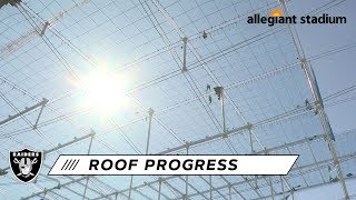 Allegiant Stadium Roof Reaches Big Milestone  Las Vegas Raiders [upl. by Funk]