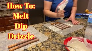 Chocolate Covered Pretzel RodsTUTORIAL MELT DIP DRIZZLE [upl. by Narej]