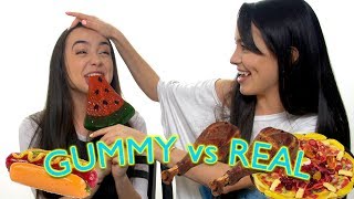 Gummy Food vs Real Food Challenge  Merrell Twins [upl. by Lauter531]