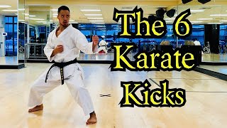 6 Basic Kicks of Shotokan Karate  by Jason Leung [upl. by Rehpotsirh976]