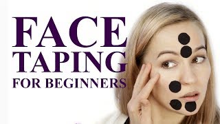 Face Taping for Beginners Kinesiology taping for Lifting Face [upl. by Bobbye]