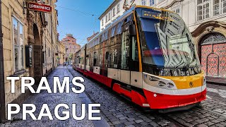 🇨🇿 Trams in Prague  Tramvaje v Praze 4K 2020 [upl. by Yewed]