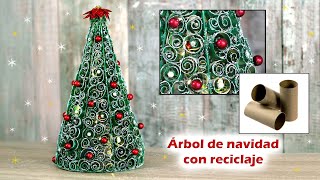 ÁRBOL NAVIDEÑO CON TUBOS DE CARTÓN RECICLADOS MANUALIDADES PARA NAVIDAD 2020 DECORACION NAVIDEÑA [upl. by Lorrie]