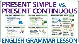 Present Simple vs Present Continuous Tense  Learn English Grammar  ESOL Lesson [upl. by Nahsor]