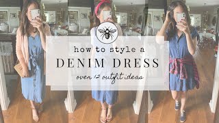 How To Style A Denim Dress  12 Outfit Ideas  Country Styling [upl. by Sirtimed187]