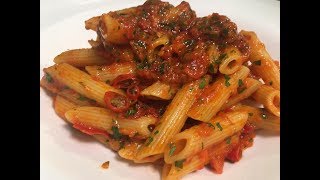 Receta de Pasta con Salsa Arrabbiata Original Italiana [upl. by Koslo]