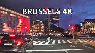 Brussels 4K  Driving Downtown  Europes Washington DC [upl. by Nanoc]