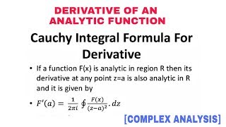 DERIVATIVE OF AN ANALYTIC FUNCTION 🔥 [upl. by Jorie]