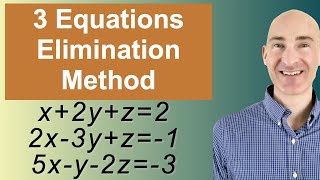 Solving Systems of 3 Equations Elimination [upl. by Ennairrac]